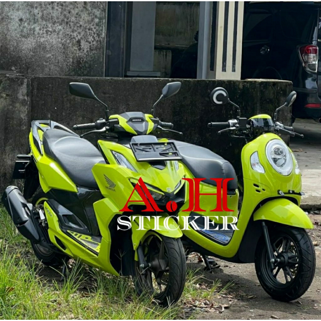 Skotlet Stiker Kuning Lemon Scotlite Motor Warna Stabilo Kuning Hijau Merah Pink Sticker Motor Cod B