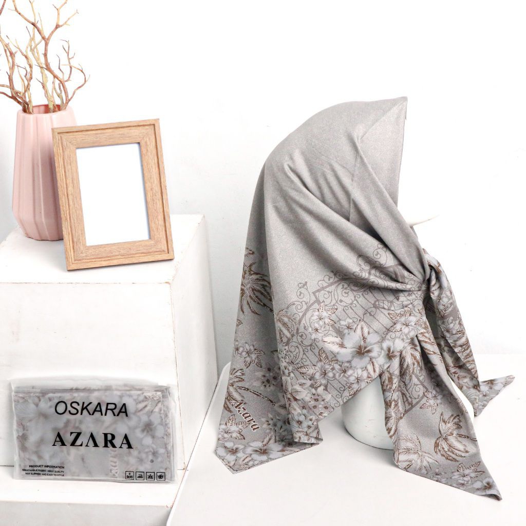 TERLENGKAP hijab oskara Azahra motif pouch segiempat voal miracle premium ukuran 110×110cm bisa sera