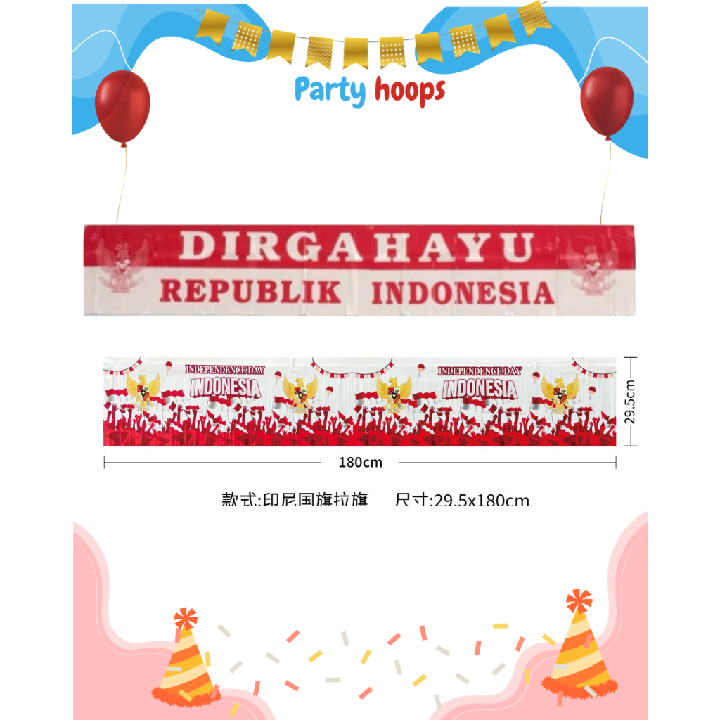 GARLAND PVC DIRGAHAYU RI / HIASAN HUT RI / DEKORASI HuT RI 17 agustus / hiasan pintu tulisan dirgaha