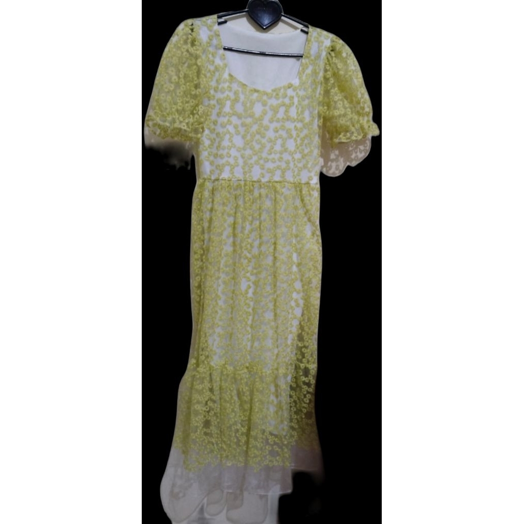 DRESS VIRAL TOKTOK - Dress pesta/dress kondangan Hijau neon/Kuning neon - Dress Panjang, Korea style