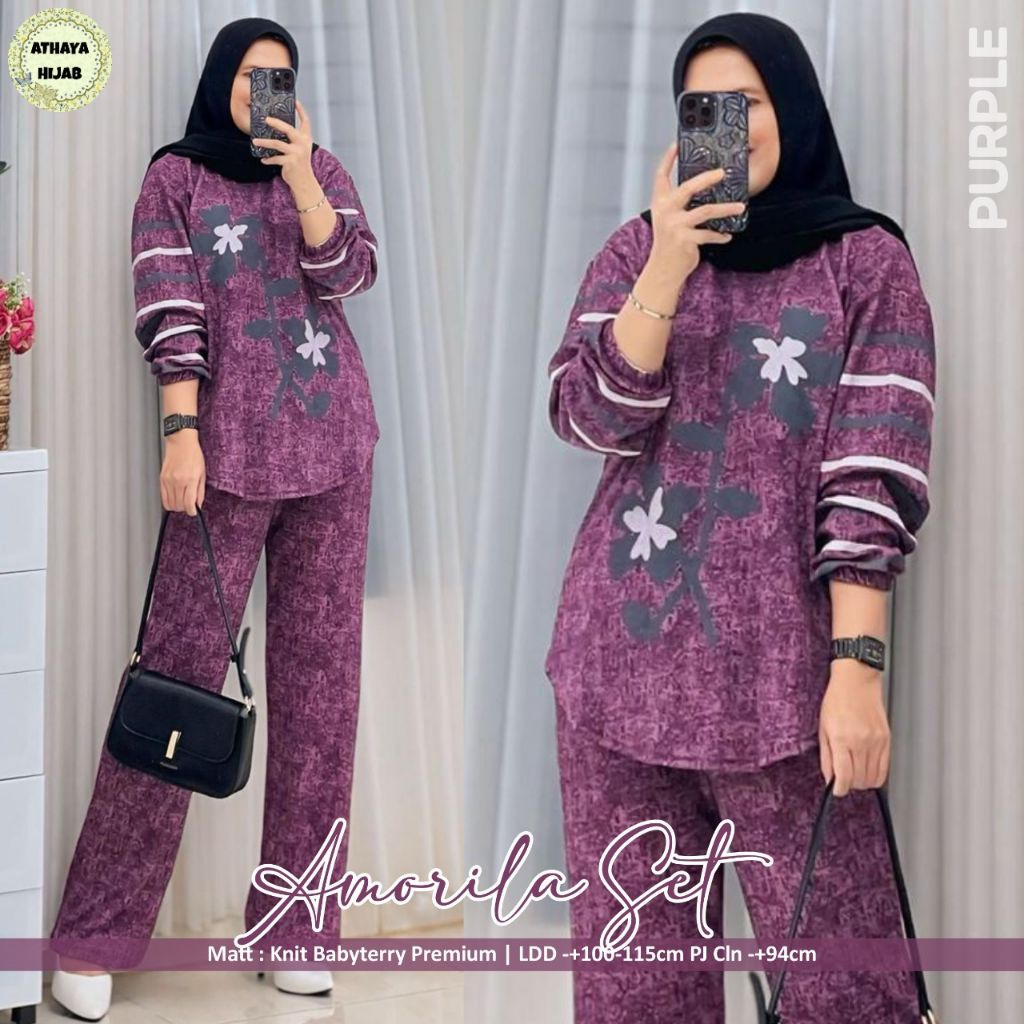 (COD set dewasa) Amorilla set ORI Athaya// set wanita LD jumbo