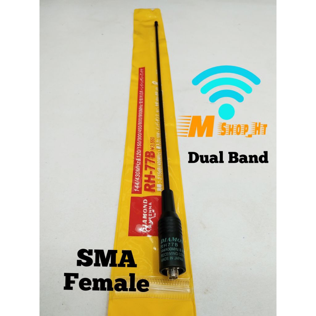 Antena HT Lentur Dual Band RH 77B diamond BNC SMA female motorola