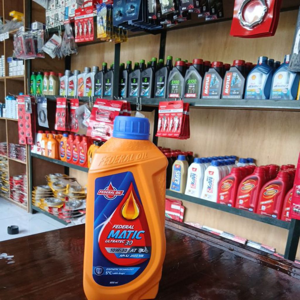 OLI FEDERAL MATIC ULTRATEC ORANGE SAE 10W-30 800ml..ORIGINAL BISA DICEK DITUTUP LOGO FEDERAL