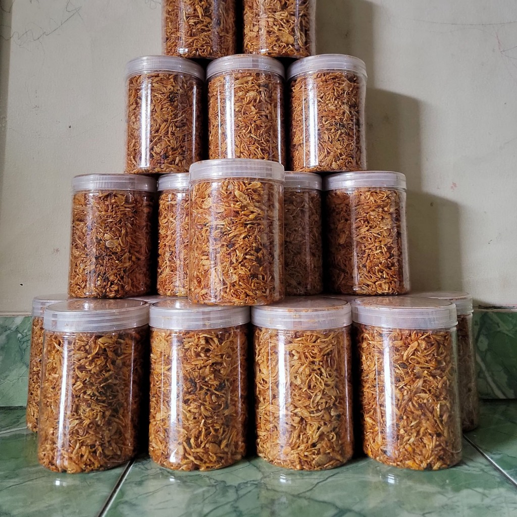 

Bawang Goreng Asli gurih dan renyah Toples Plastik 1000ML