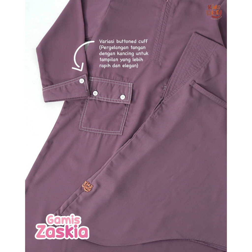 RECOMMENDED Kids Diary Plus - Gamis Zaskia Polos Anak Perempuan Syar'i Set Hijab Soft Luxe Mix