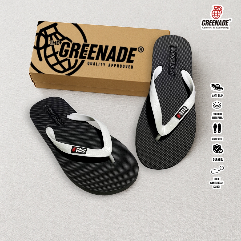 Sandal Japit Pria Empuk Dan Ringan High Quality Warna Hitam Putih Santai Rumah Pantai Design Embos A