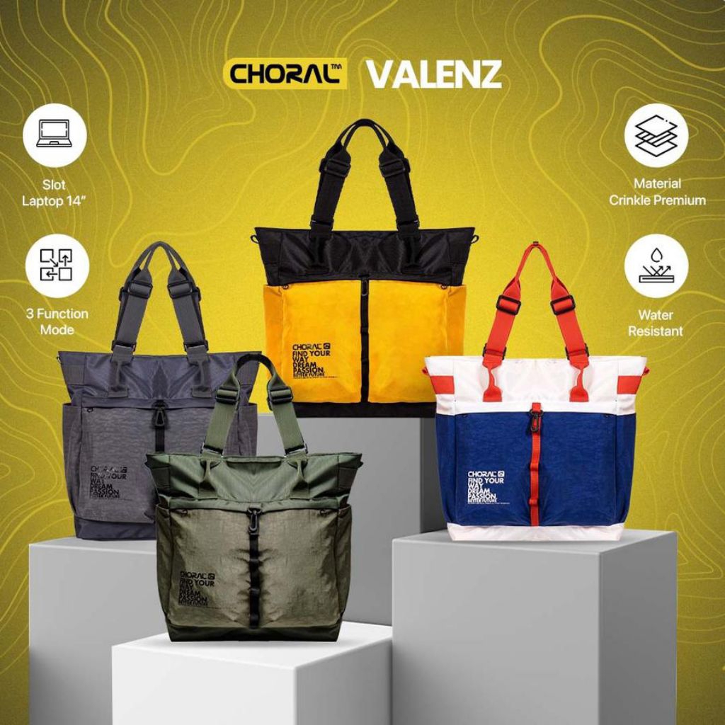 Choral Valenz Multi Handling | Totebag | Slingbag | Shoulderbag | Handle Koper | Tas Original