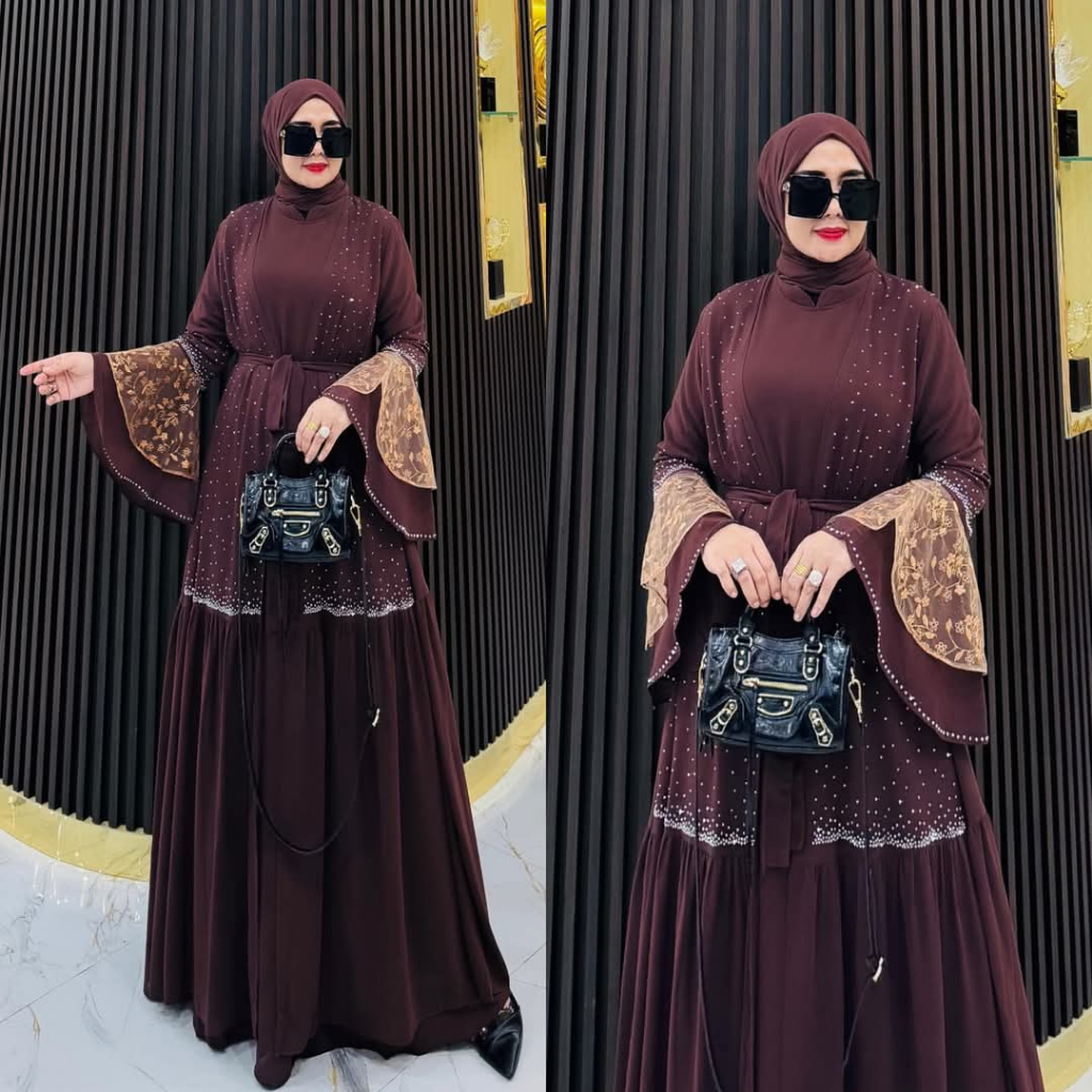 Miranti Dress Gaun Pesta Mewah Elegan Terbaru Gamis Swaroski Aplikasi Renda Cantik Dan Anggun Dress 