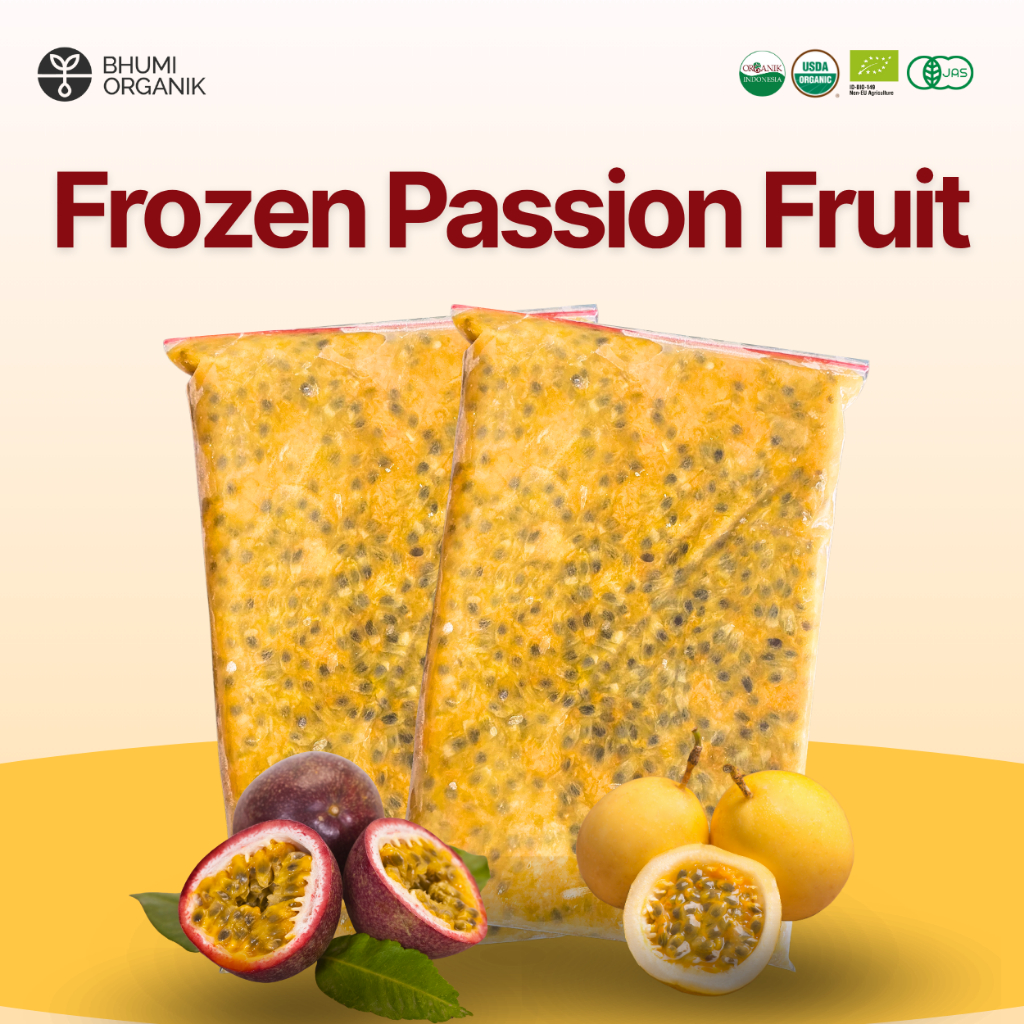 

Buah Markisa Beku Organik 750gr - 1kg - Organic Certified Frozen Passionfruit / Passion fruit 750gr - 1kg - High Quality