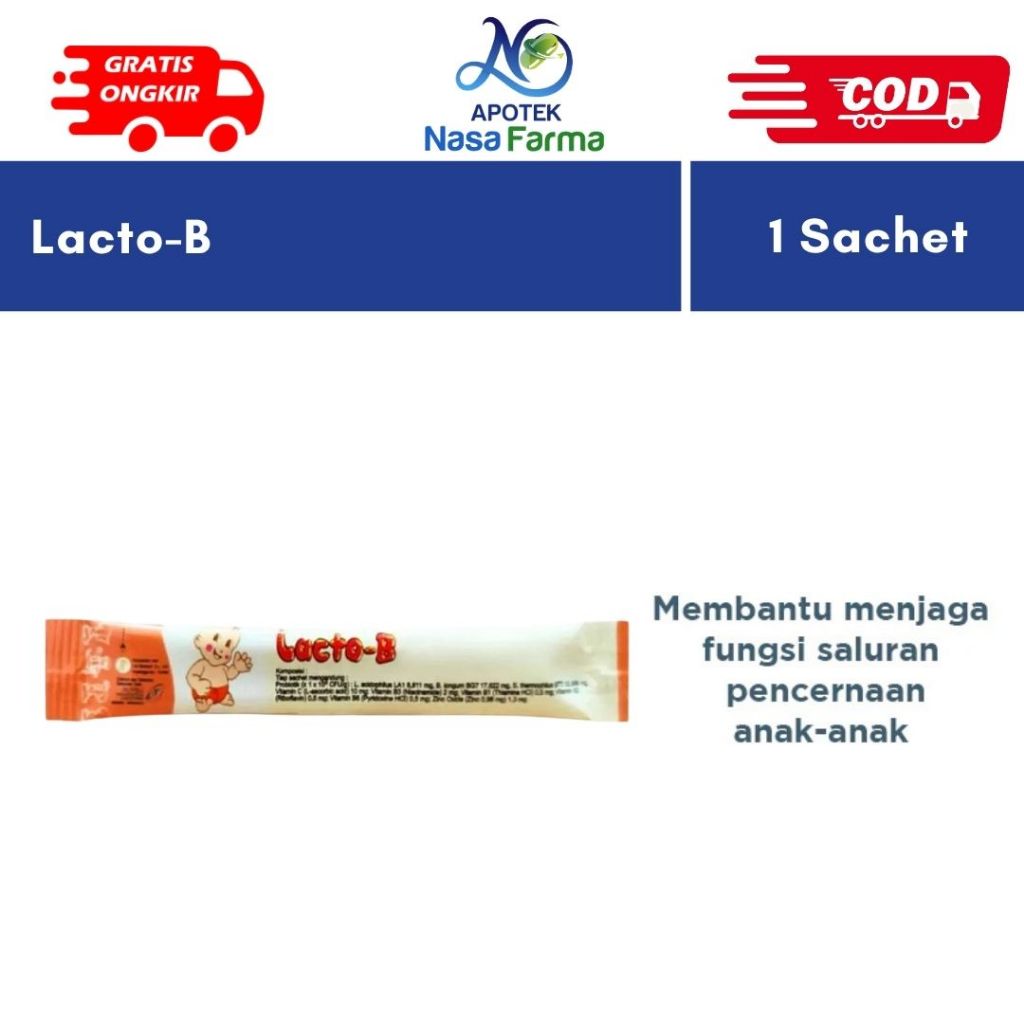 Lacto B Sachet @1 Gr - Probiotik Bayi / untuk Baby Diare / Suplemen Untuk Mengatasi Diare Pada Anak