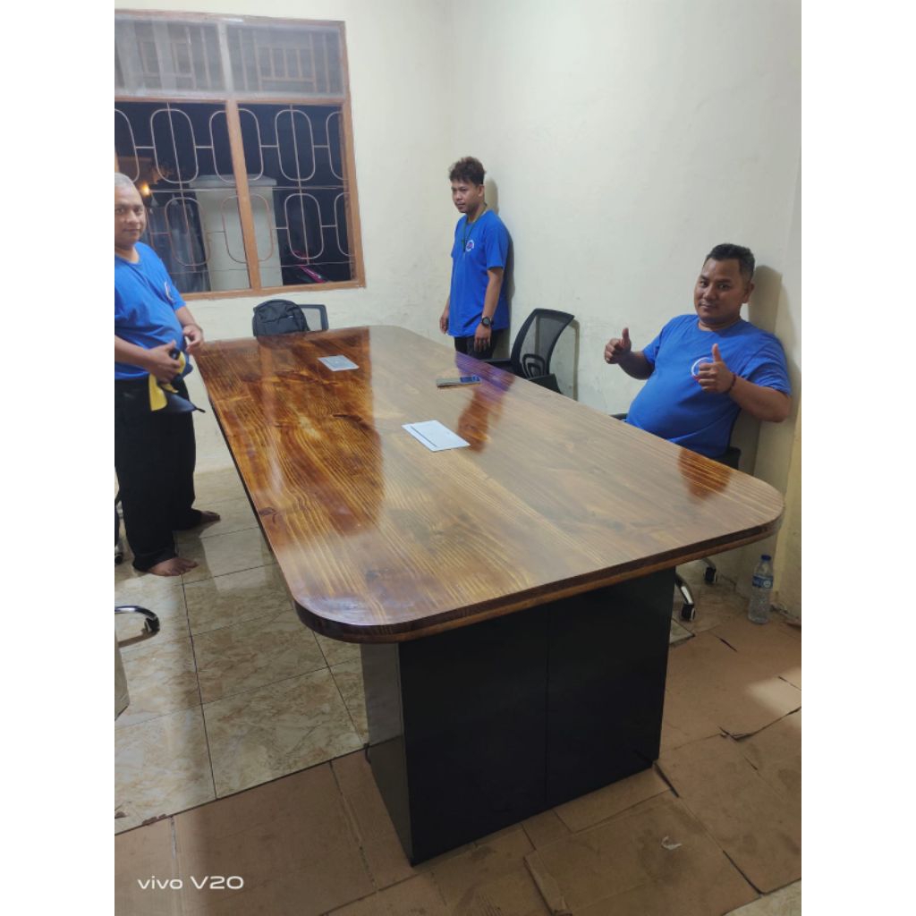 meja meeting minimalis kayu jati Belanda/meja Kantor kayu/meja kayu jati Belanda/meja rapat kantor k