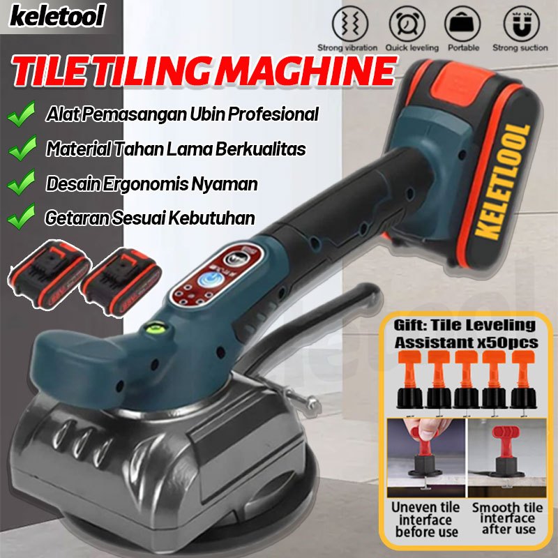 Mesin Pemasangan Ubin 6 Kecepatan Dapat Disesuaikan Pemasangan Ubin Satu Tangan Baterai Lithium Pema