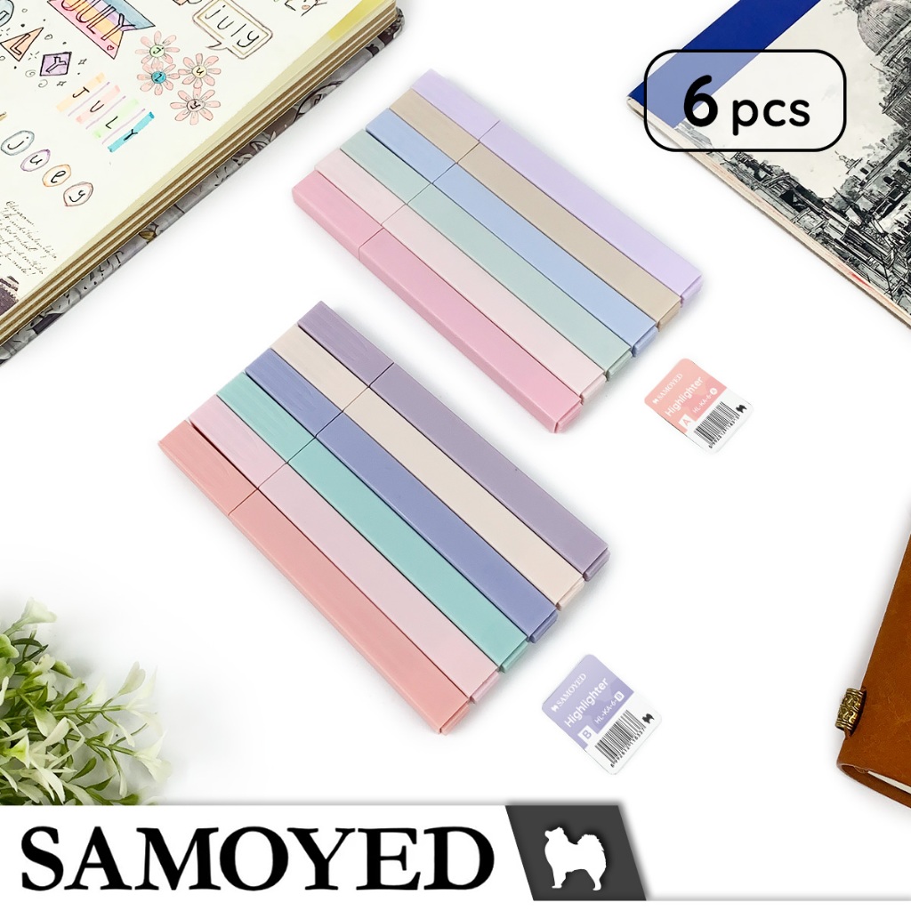 

Penanda Berwarna / Highlighter / Textliner Set Pastel Samoyed HL-KA-6