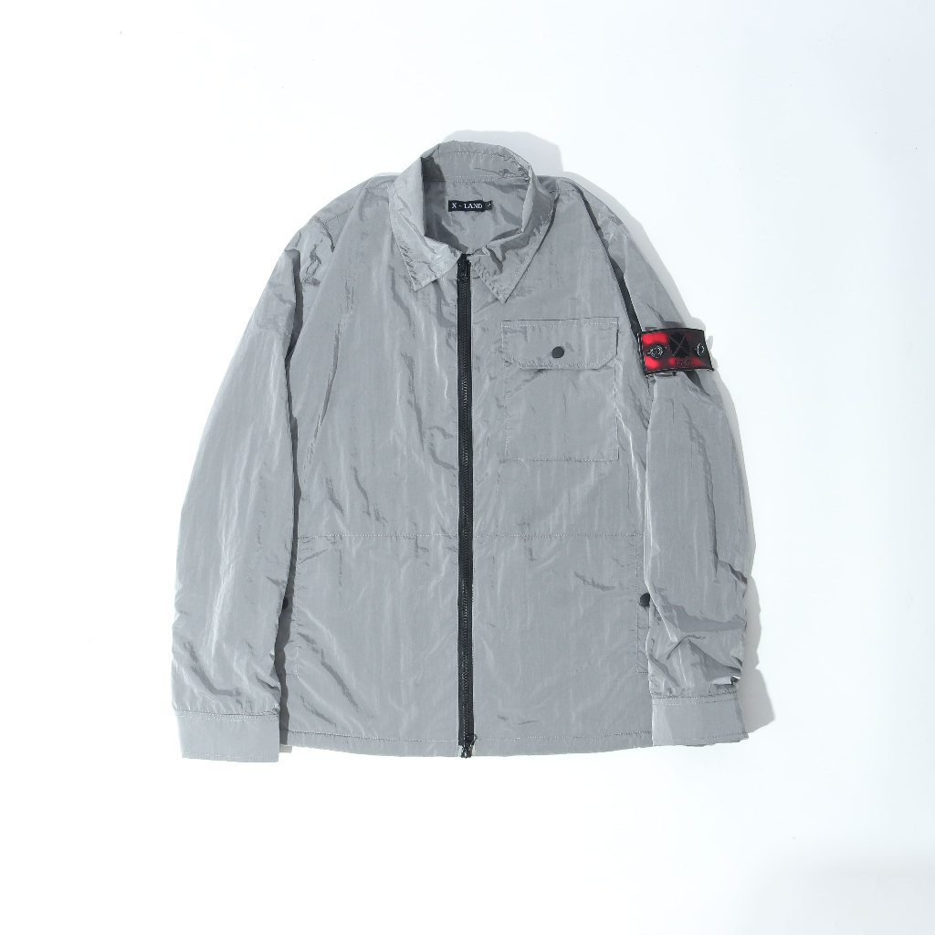 X-LAND - Overshirt Jacket Nylon Crinkle CALGARY MIRRA SILVER