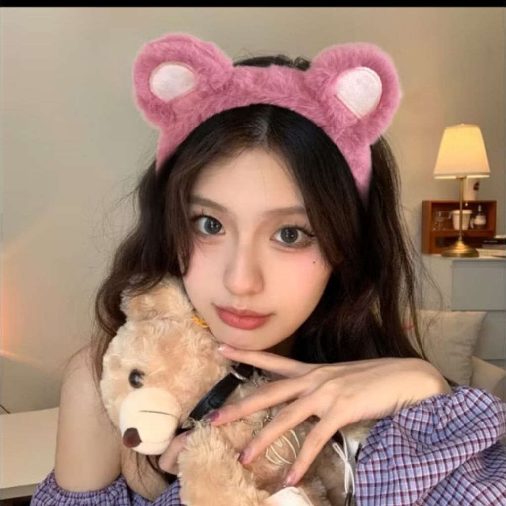 Lotso Korean Fluffy Head Band/ Bando Toy Story Empuk Bulu