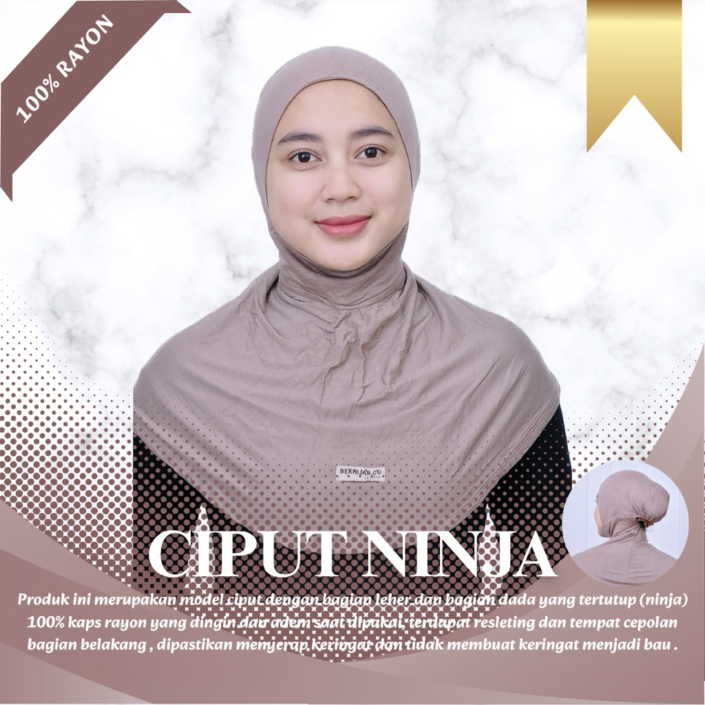 Ciput Ninja Kaos Rayon Resleting