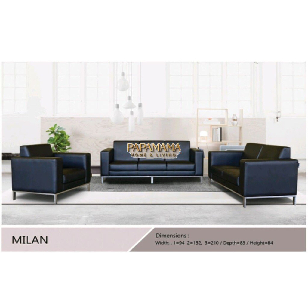 Sofa Tamu Modis Milan - Sofa Tamu MInimalis Kulit 321 Kulit - Medan