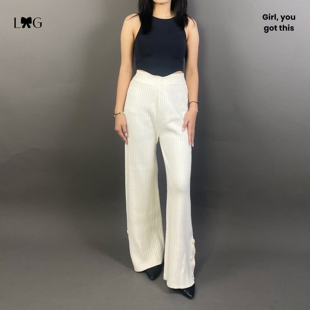 London Girl - Ayesha Celana Panjang Kulot Rajut / Celana Kulot Wanita Panjang