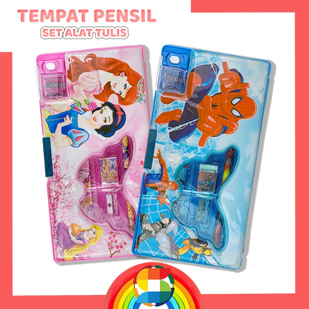

JUMBO Tempat Pensil Bergambar / Tempat Pensil High Quality / Satu Set Alat Tulis dan Penggaris / Bergambar dan Rautan 062-265