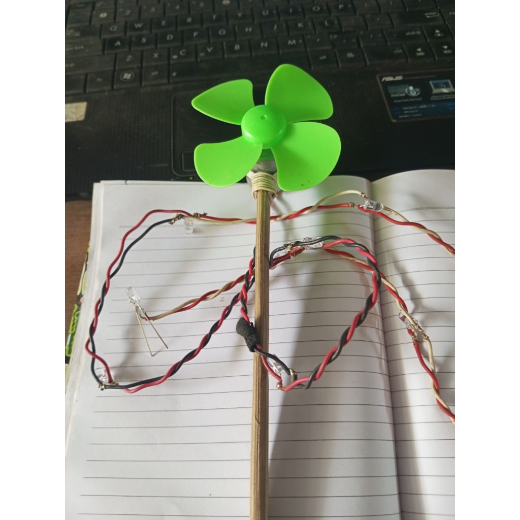 Dinamo Layangan + Rangkaian Lampu RGB