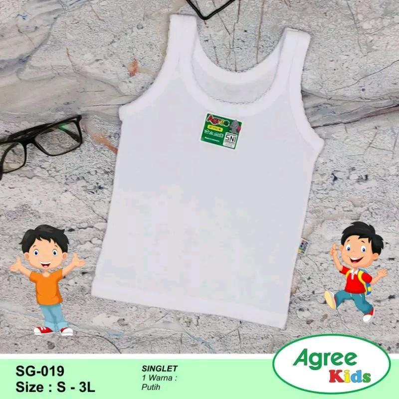 ( 3pc ) Singlet Agree SF 019 | Singlet Anak Agree | Kaos Dalam Agree | Kaos Singlet | Kaos Agree Kid