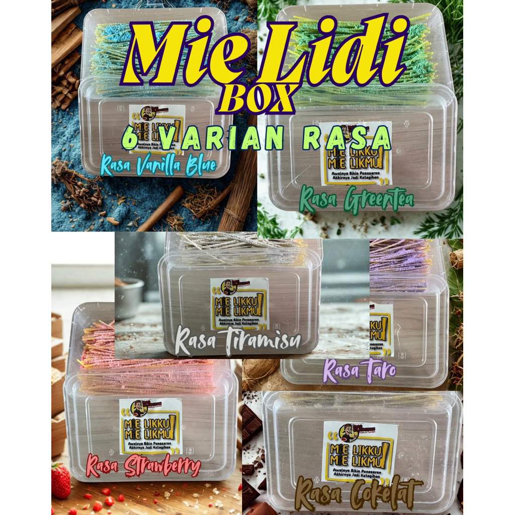 

Mie Lidi Box 100 gr Manis (Box 500 ml) Bumbu Melimpah
