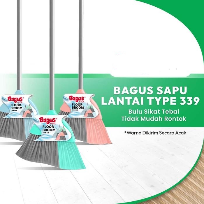 SAPU LANTAI IJUK NYLON BAGUS 339 SAPU IJUK PLASTIK GAGANG KAYU TEBAL KUAT
