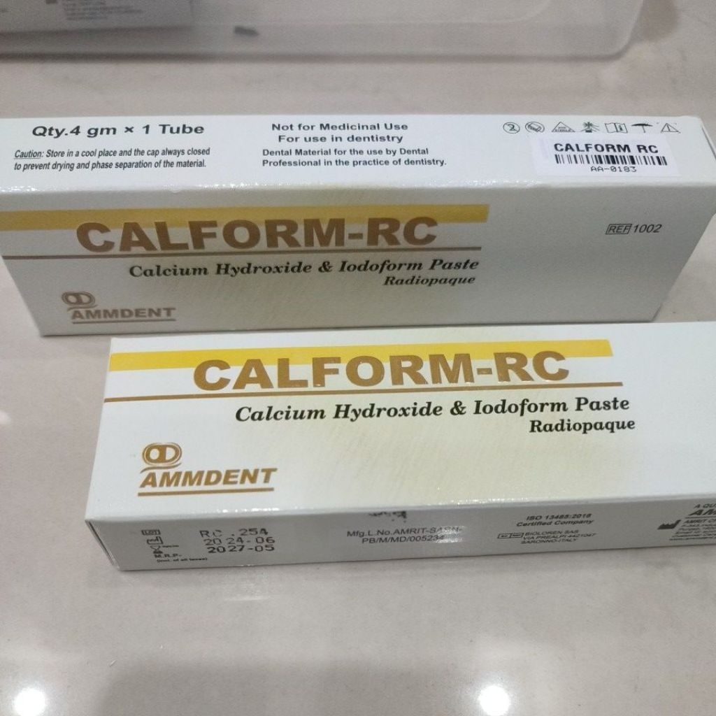 CALFORM-RC Calcium Hydroxide & iodoform paste Ammdent / Kalsium Hidroxide with iodoform 4 gram