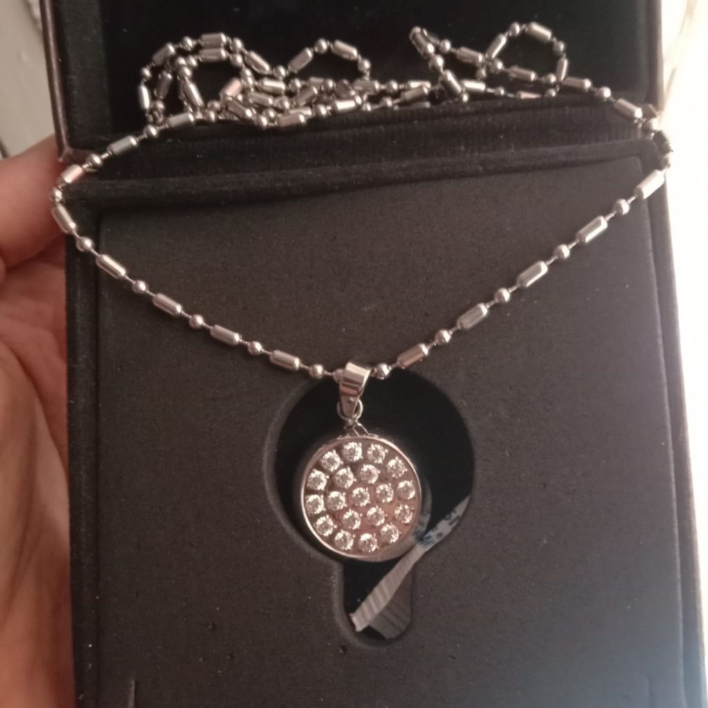 Lsw biocarbon silver/ kalung mci pendant, kalung kesehatan