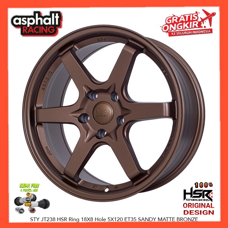 VELG MOBIL TE37 RING 18 UNTUK BMW CRV HYBRID HSR STY JT238 R18 PCD 5X120 LEBAR 8