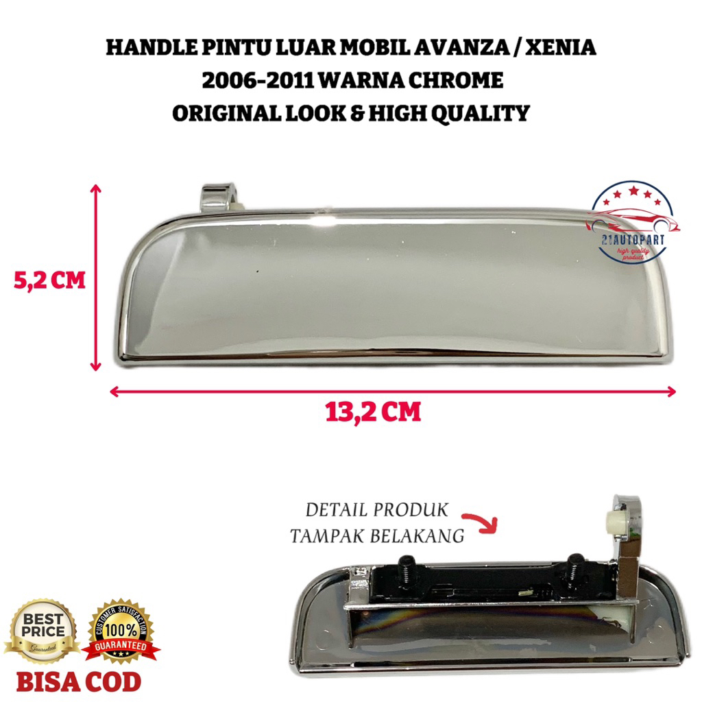 Handle Pintu Luar Mobil Avanza / Xenia / Grandmax 2006-2011 Full Chrome High Quality