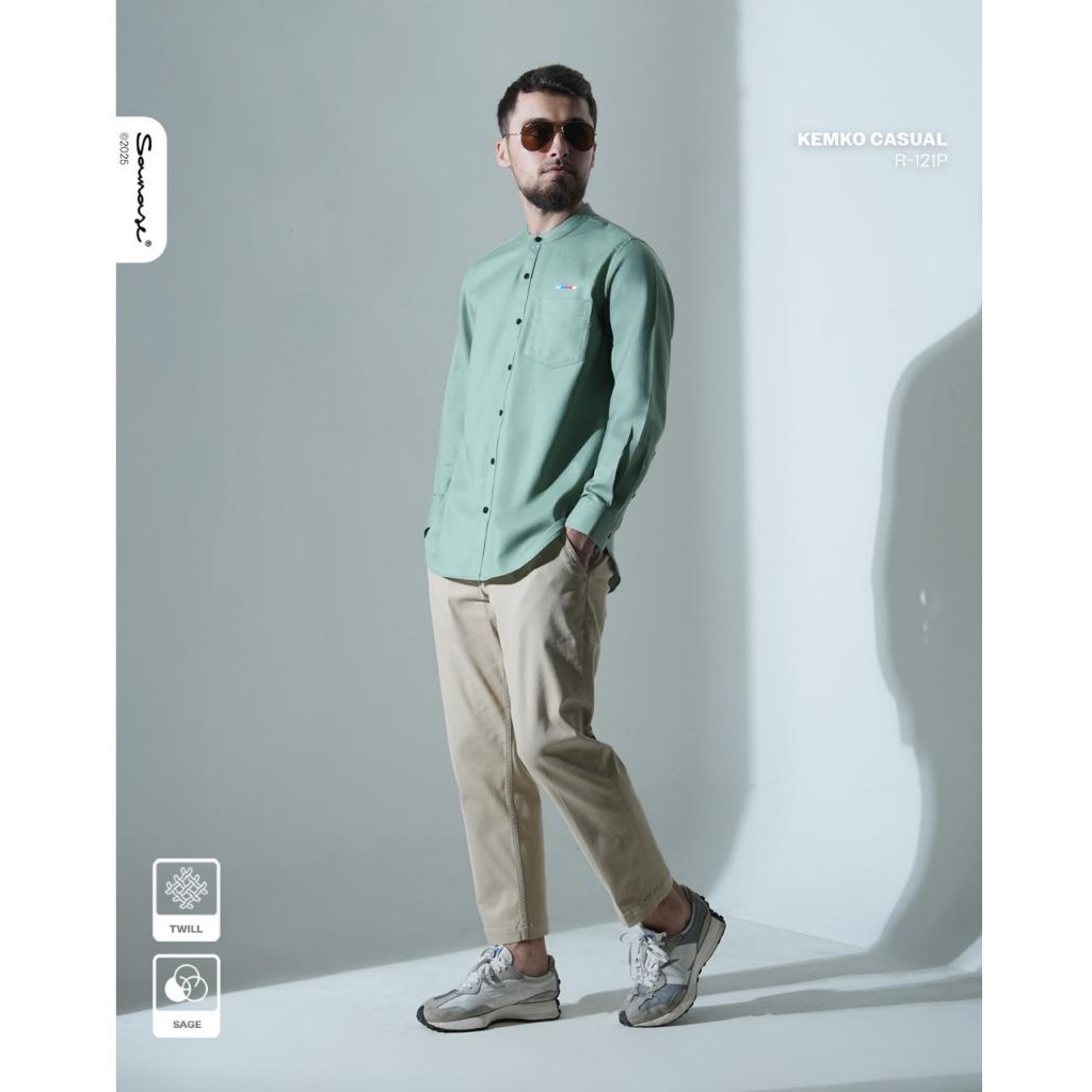 Kemko Samase R121P Original Samase|Kemko Basic|Kemeja Koko Panjang|Kemeja Casual|Kemeja Panjang