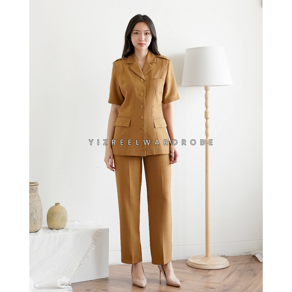 Blazer Wanita / Seragam PNS / Baju Dinas Pemda / Baju Khaki PNS Wanita / Baju ASN - 6605 Pemda Tua /