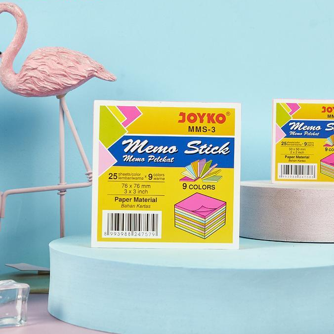 

Joyko Memo Stick Kertas 9 Warna MMS-3 Kotak 76x76mm Original (1 Set) / Sticky Note 9 Color 3x3 Inch Memo Perekat Joyko MMS 3 Per Set