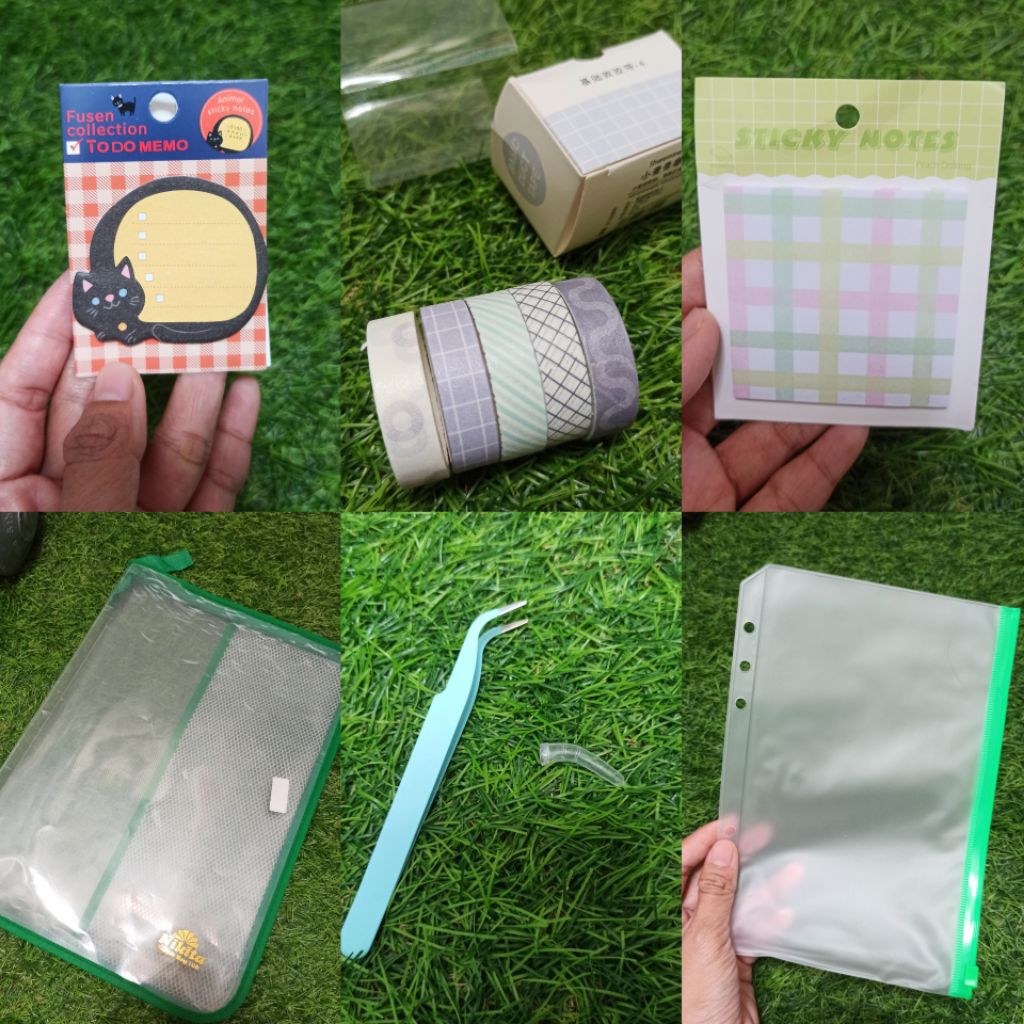 

Journaling - Sticky Notes kotak/karakter, Map plastik, Lakban motif