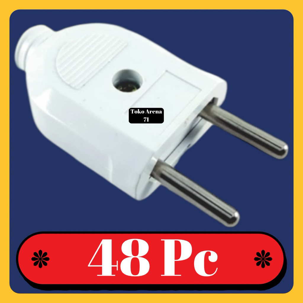 (PAKET 48PCS) Pioline Steker Gepeng Colokan Steker Biasa Pioline - PSA607-G