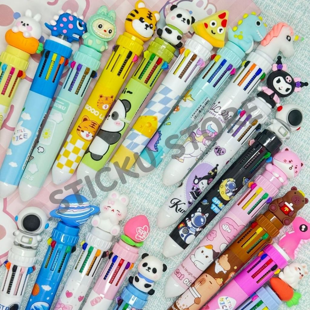 

Pulpen 10 Warna Bulpen Lucu Bergambar Kartun Pen Pena pen Banyak Warna