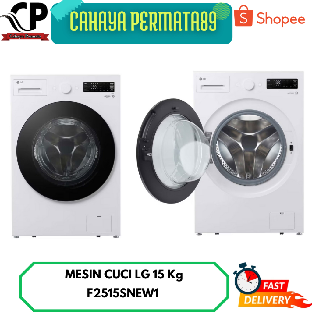 LG F2515SNEW1  MESIN CUCI FRONT LOADING LG 15 Kg INVERTER DIRECT DRIVE AI DD F2515SNEW1