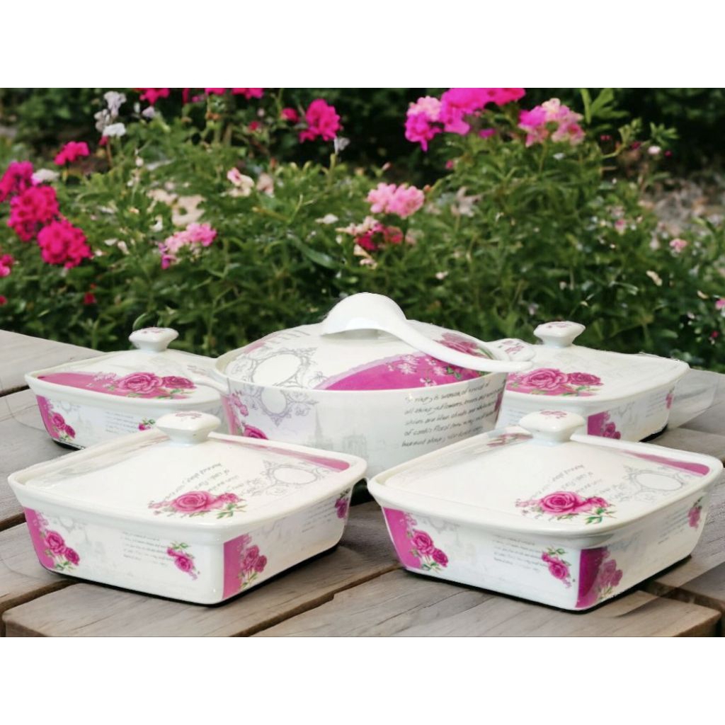 Prasmanan Vicenza SC89 Eternity, tipe Prasmanan Ivana dengan set wadah saji prasmanan porcelain deng