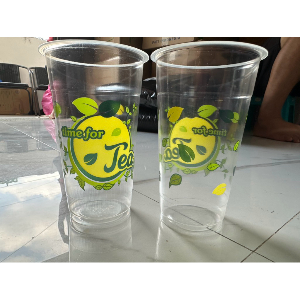 Cup 22 oz 22oz es teh jumbo motif 1 dus 1000pcs murah tebal