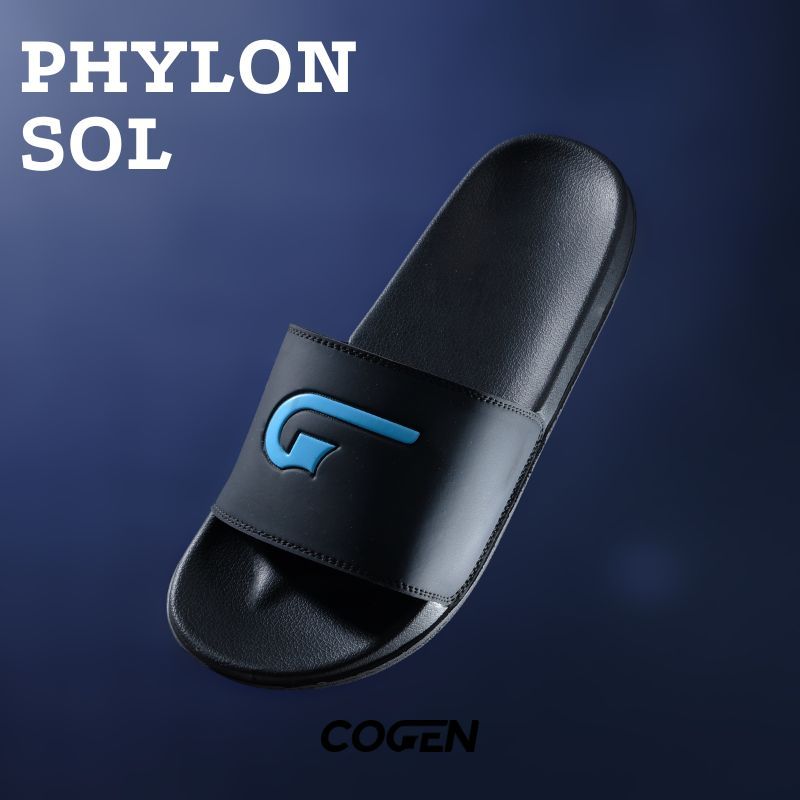 Cogen Sendal Slide Pria Sandal Slop Phylon Sol Signage Collection - Blue