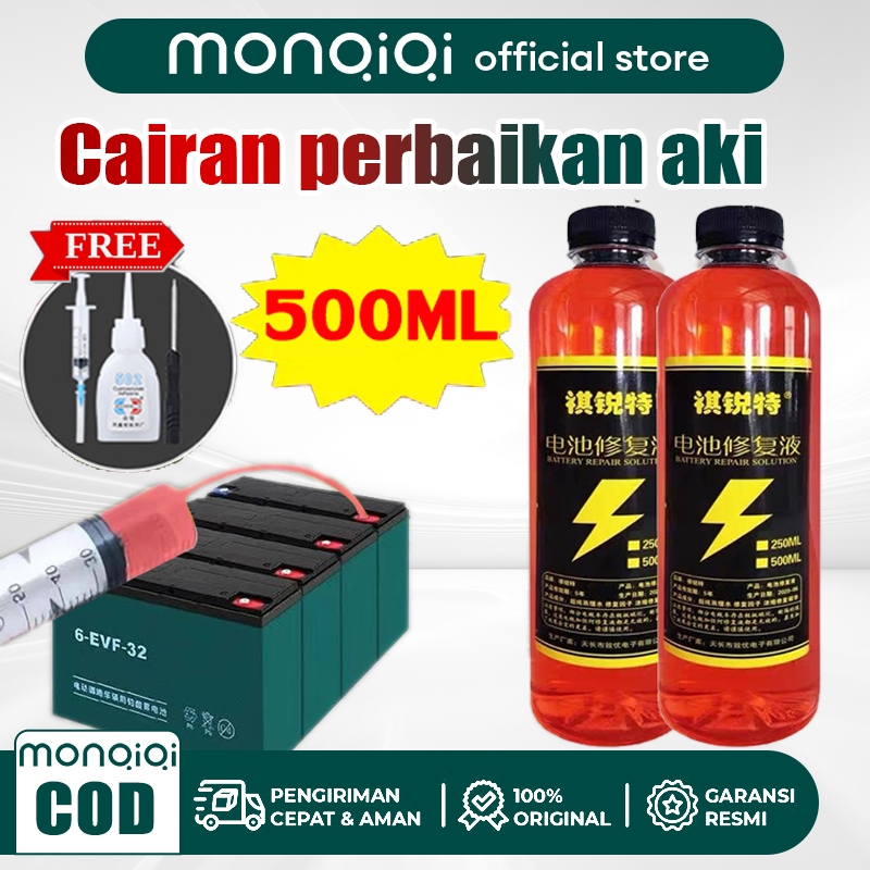 Monqiqi Cairan perbaikan aki jual cairan elektrolit aki kering cairan perbaikan baterai 500ml air ak