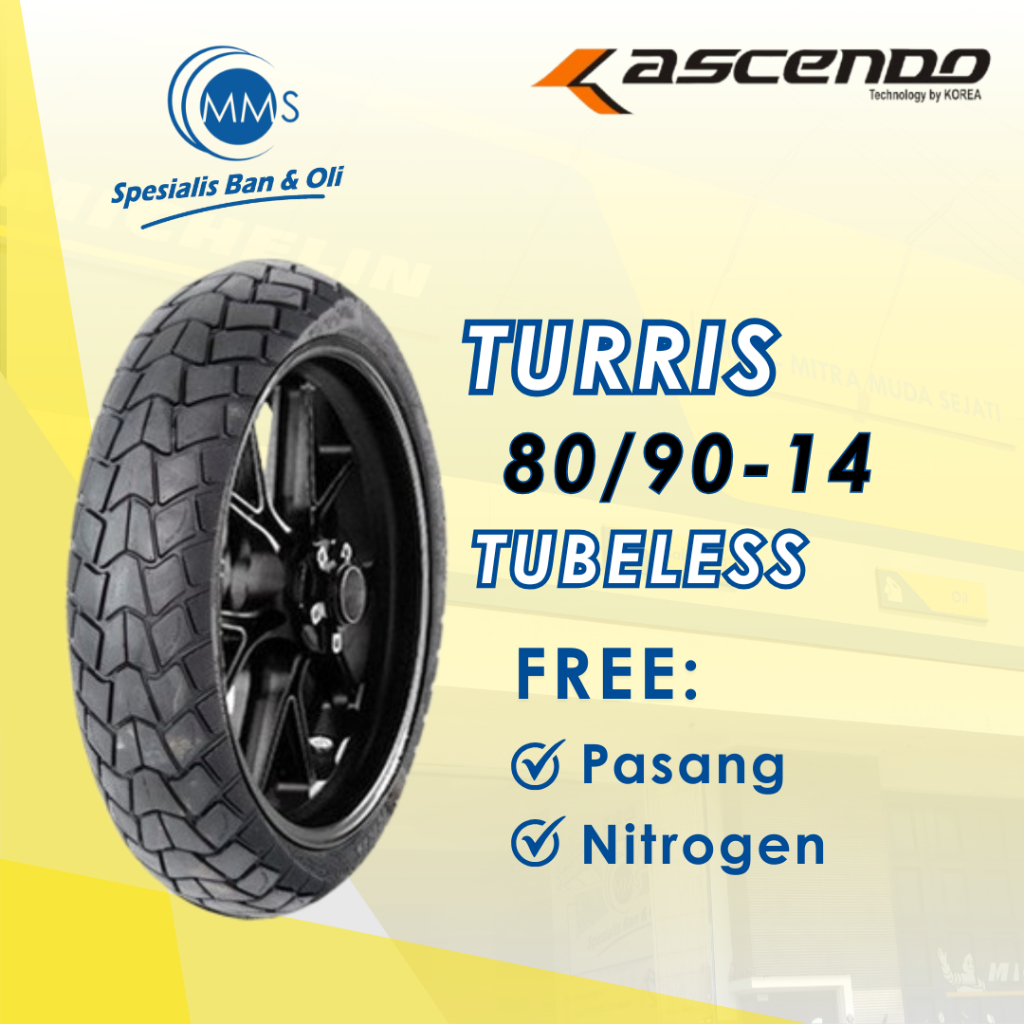 Ban Motor ASCENDO TURRIS Ring 14 80/90-14 Tubeless