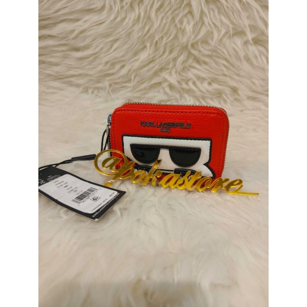 Dompet Kartu KARL LAGERFELD Red Vermillon AUTHENTIC