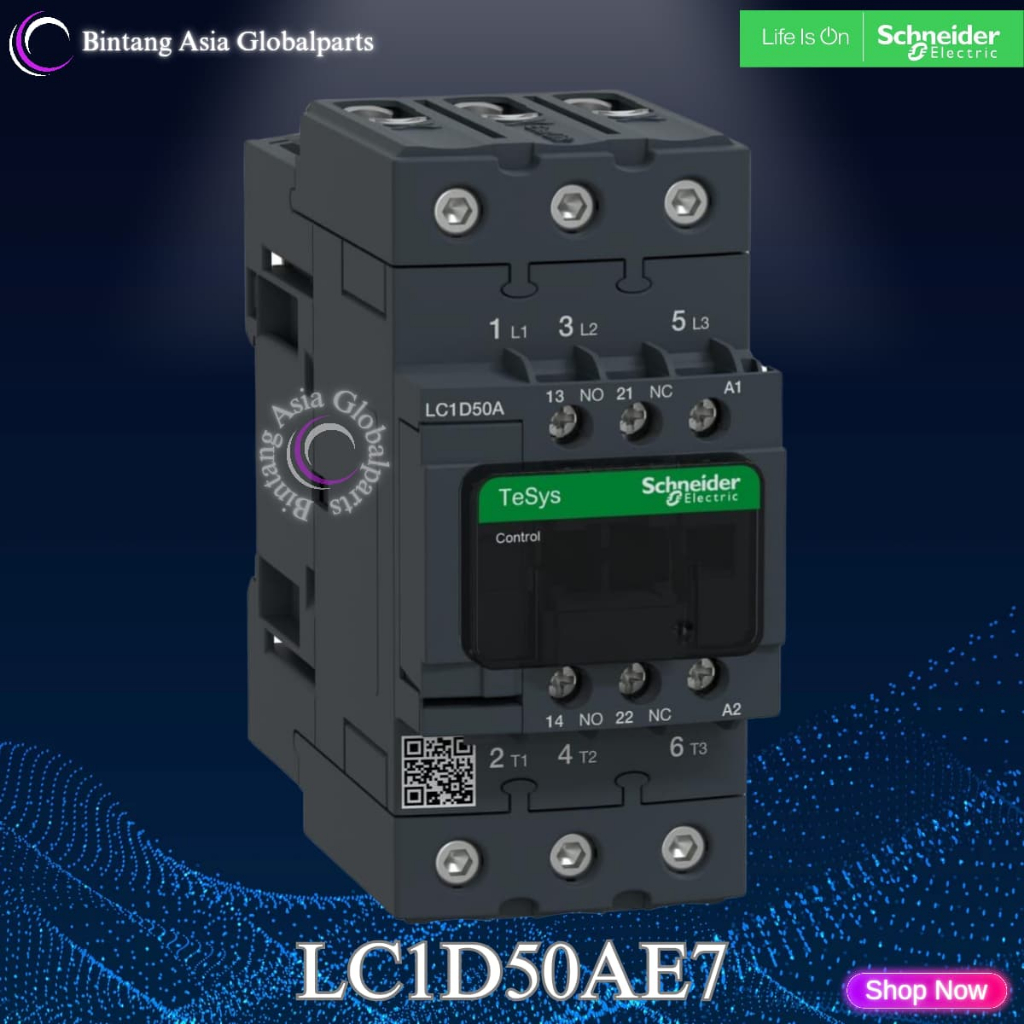 Kontaktor 3p 50a Schneider LC1D50AE7 48v Original / Kontaktor 3 Phase 50 Ampere LC1D50A / Contactor 
