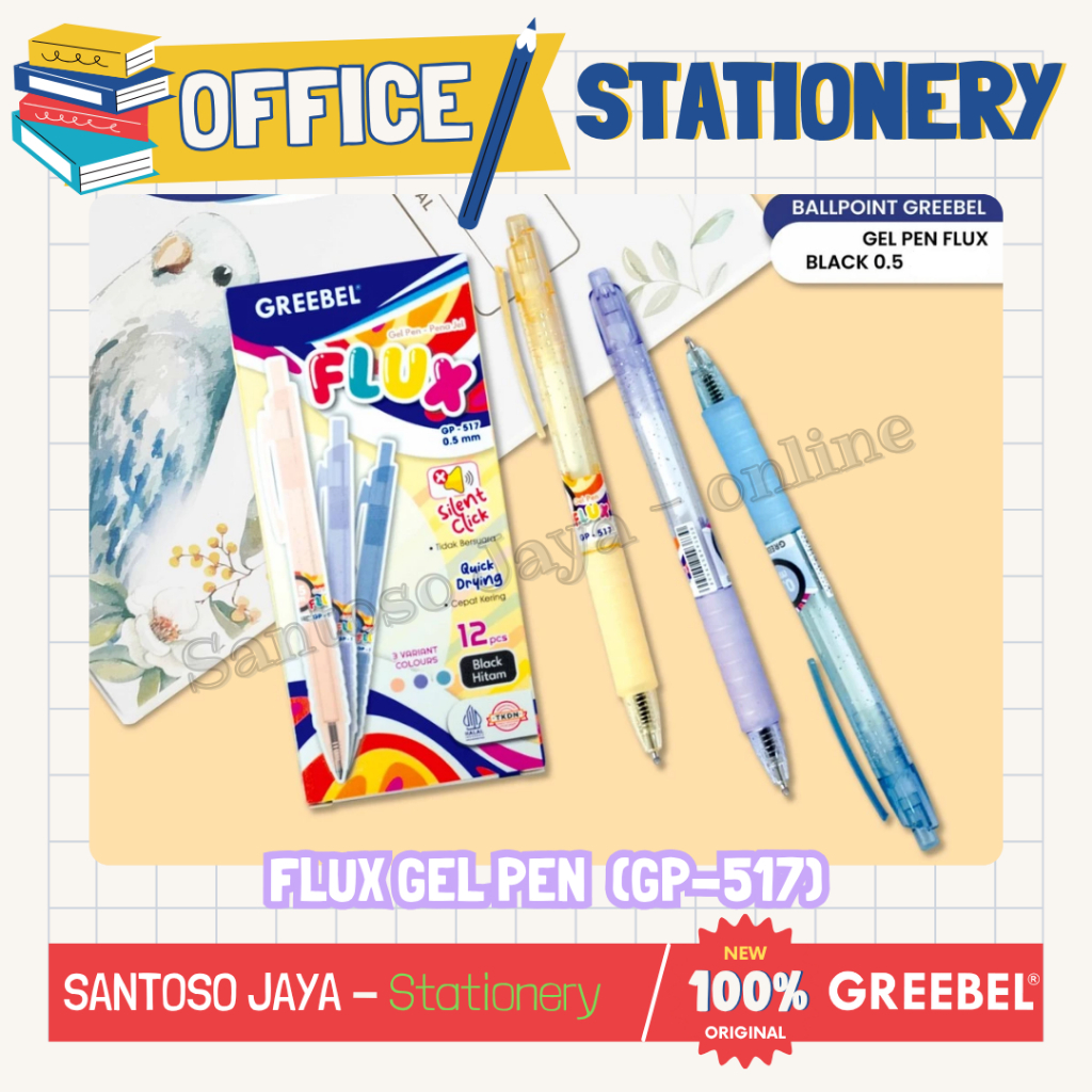 

Bolpen - Pulpen Pena Jel FLUX GREEBEL - GREEBEL FLUX Gel Pen 0.5 mm - GP-517