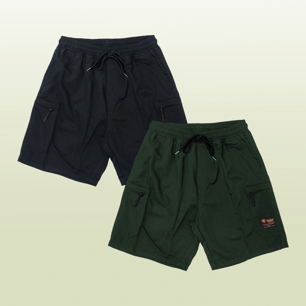 SMOKE Boardshort Celana Pendek "Rocky" Black - Hijau Army