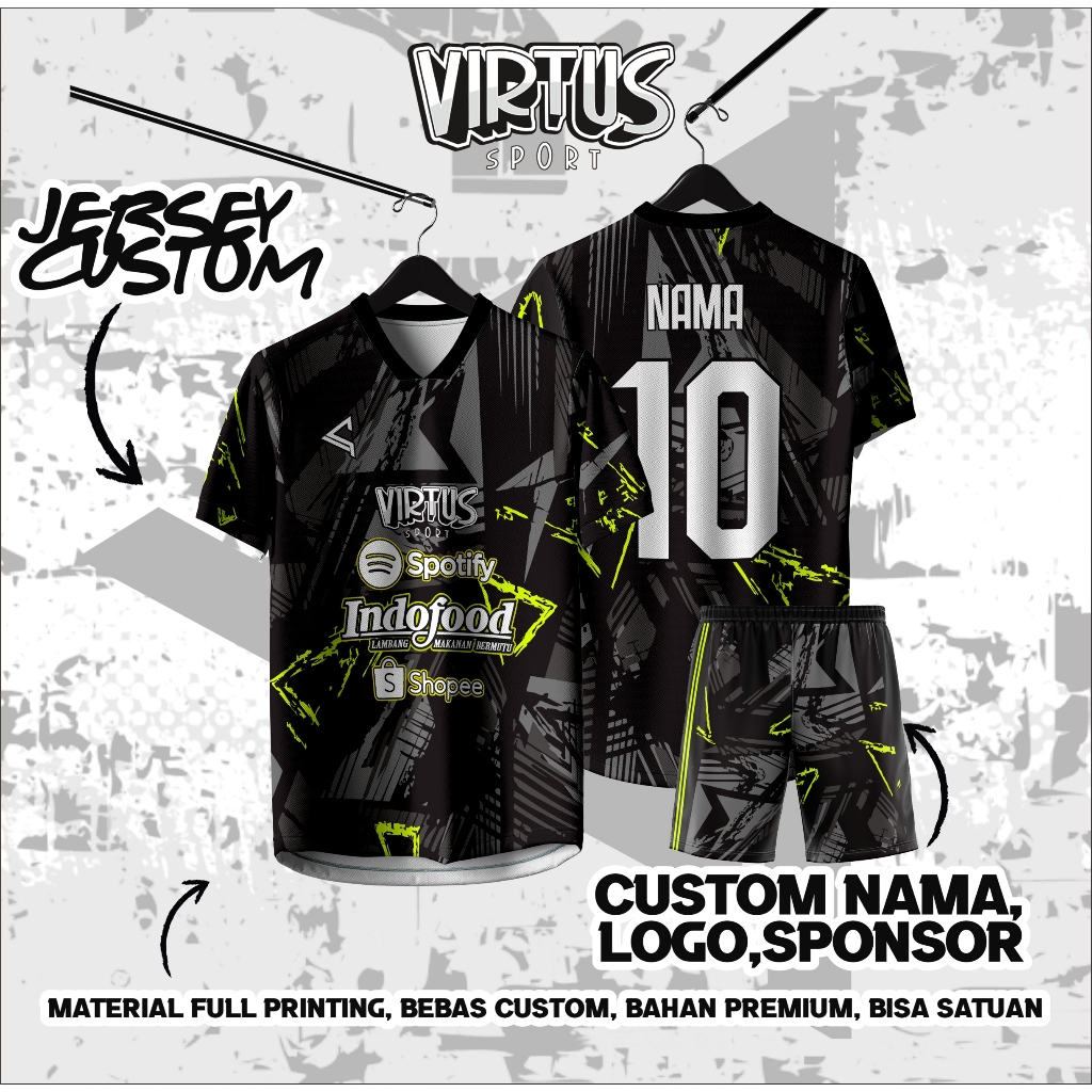 Jersey Futsal | Jersey Sepak Bola Custom Free Name Set