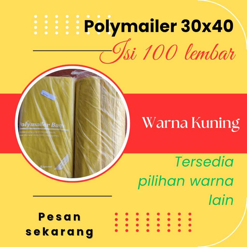 KUNING Plastik Packing Polymailer 30CMX40CM | Poly mailer 30x40 Olshop Isi 100Pcs KUNING