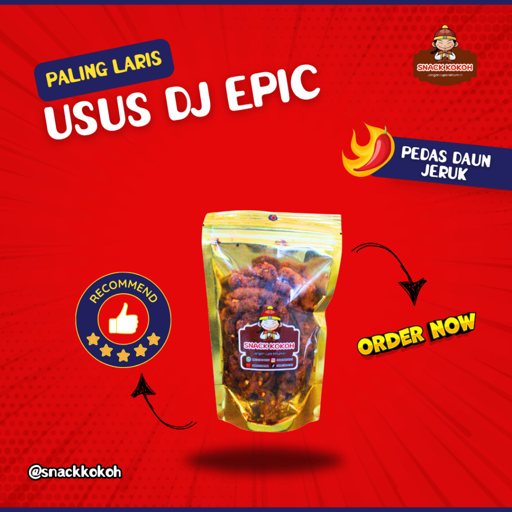 

Snack Kokoh - Usus DJ Pedas 100g, 250g